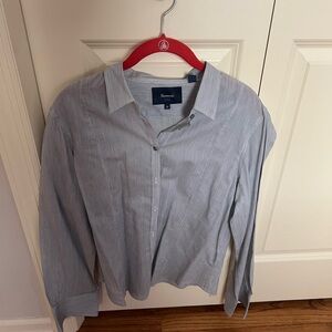 Faconnable Light Blue Striped Blouse